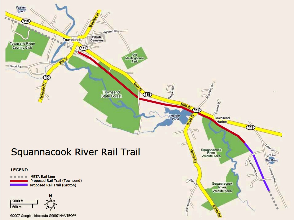 Squannacook River Rail Trail map
